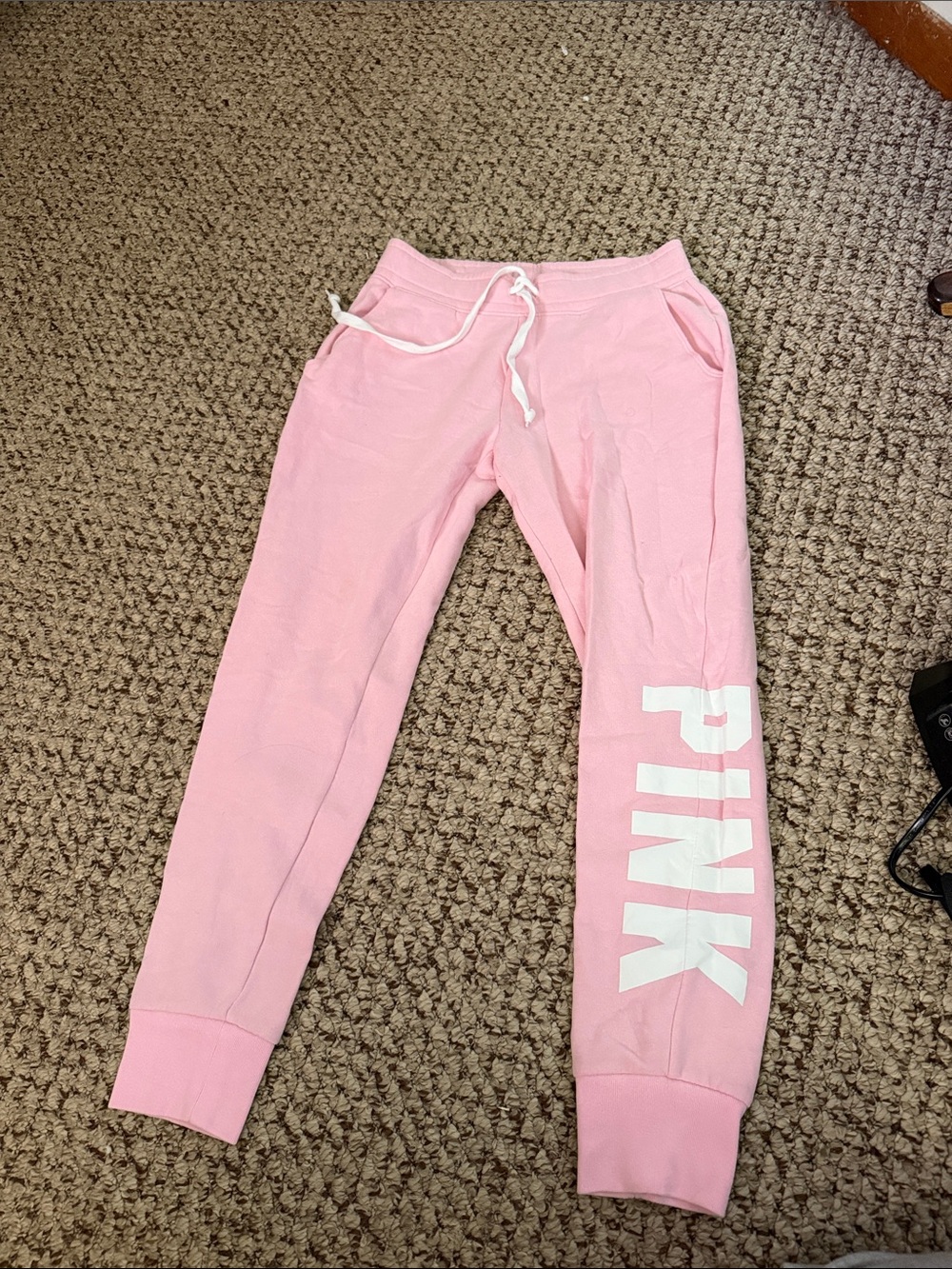 PINK Victoria's Secret Light Pink Girls' Sweatpant Joggers with White Logo